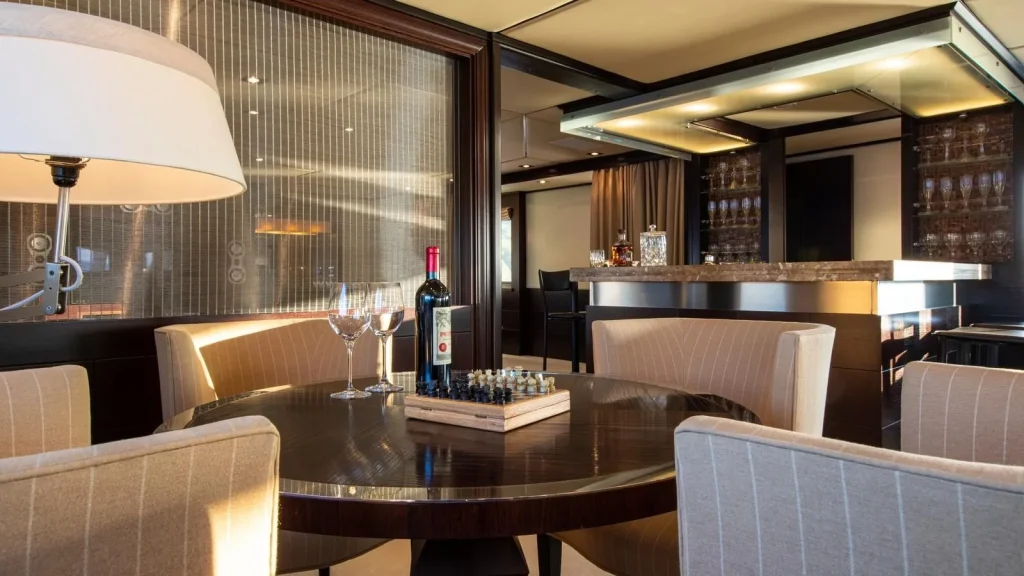 victory yacht charter main deck games table