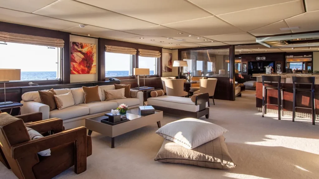 victory yacht charter main salon area