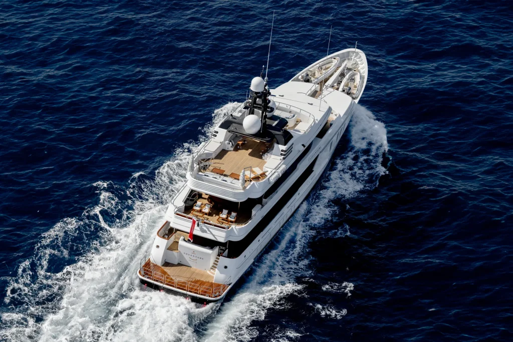 adventure yacht charter aerial view