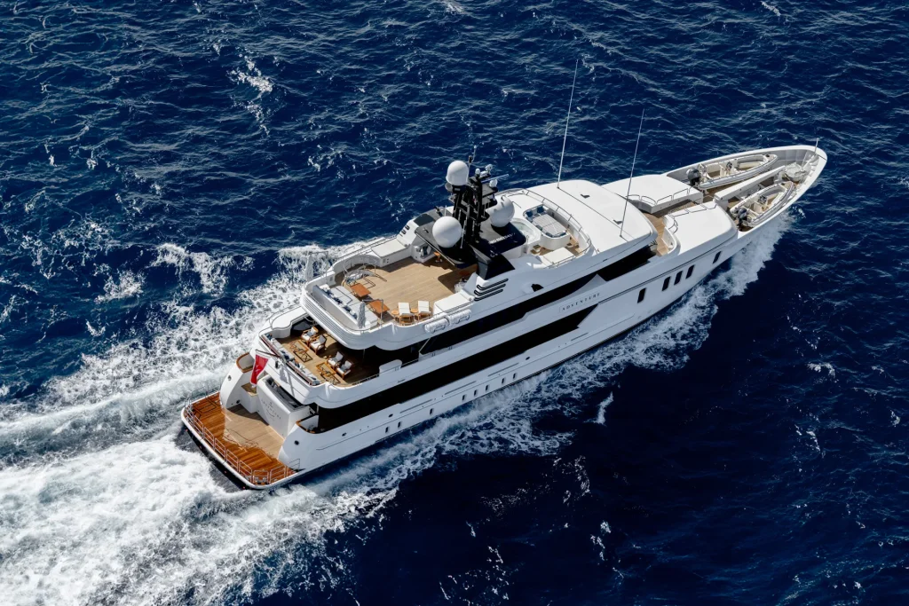 adventure yacht charter at cruising speed
