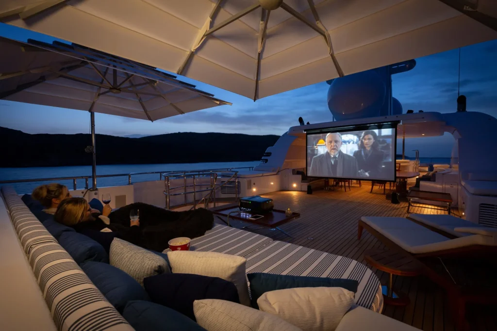 adventure yacht charter outdoor cinema